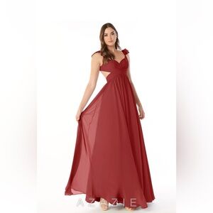 AZAZIE KASIA FLOWY BRIDESMAIDS DRESS IN RUST